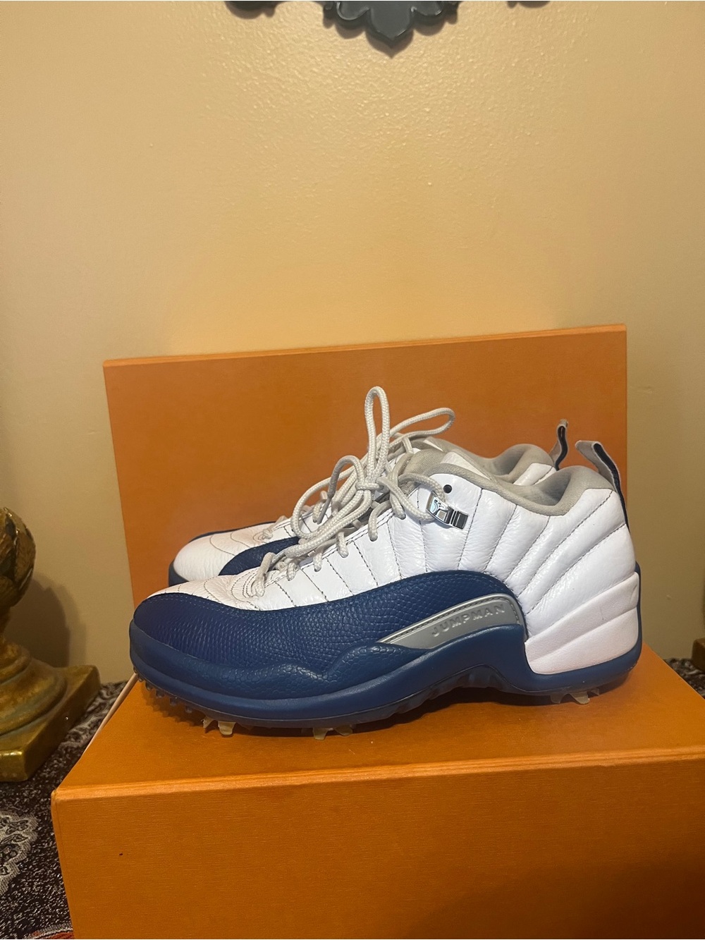 Nike Air Jordan 12 Low Golf French Blue White Cleats DH4120-101 Size 6.5